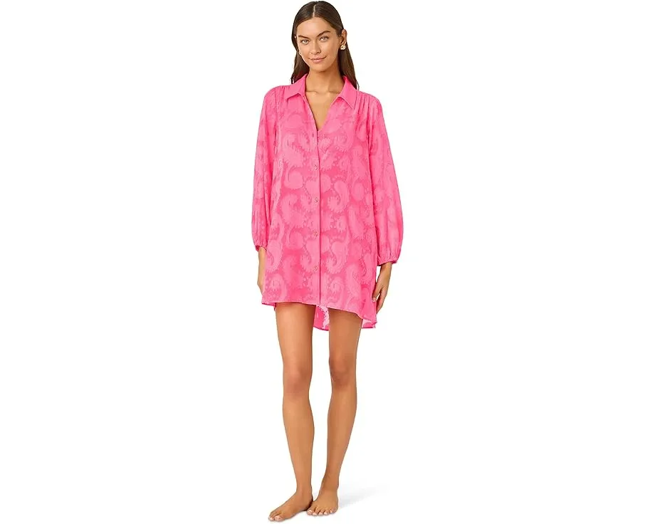 Кардиган-накидка Lilly Pulitzer Sadira Clip с воротником и плиссировкой на спинке