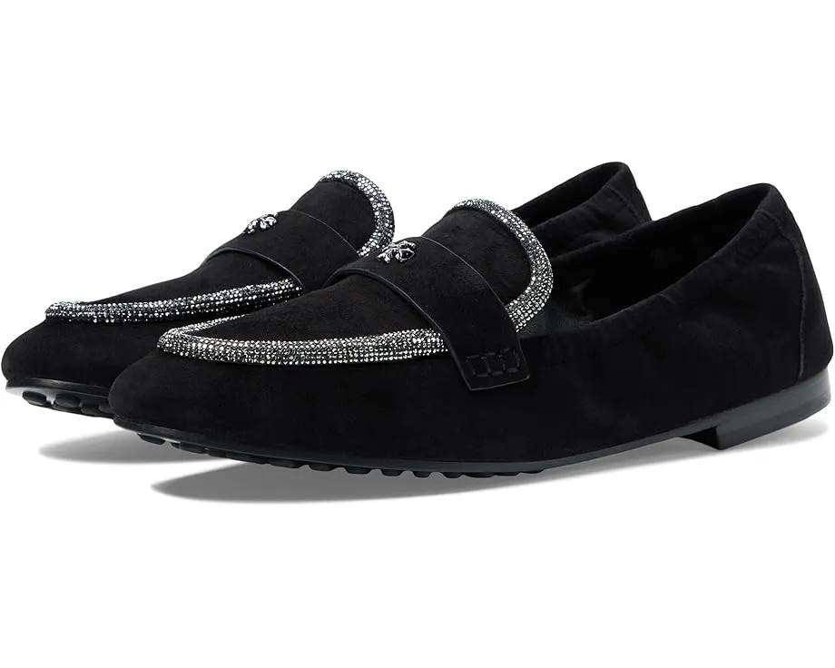 Лоферы Tory Burch Ballet из замши с деталью Double T