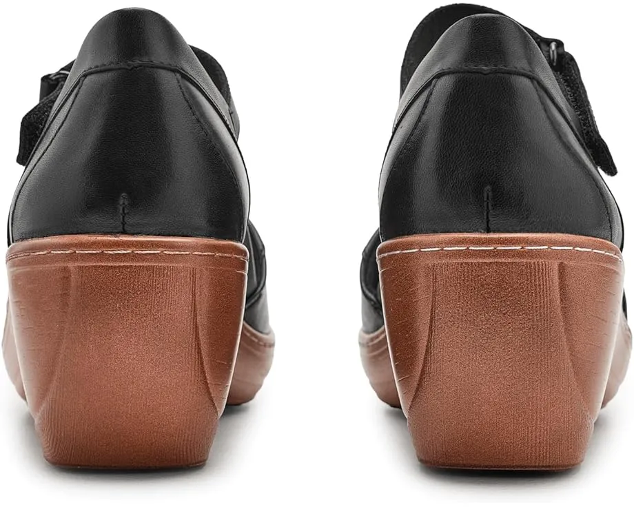 Туфли SoftWalk Miri на платформе с кожаным верхом и регулируемой липучкой