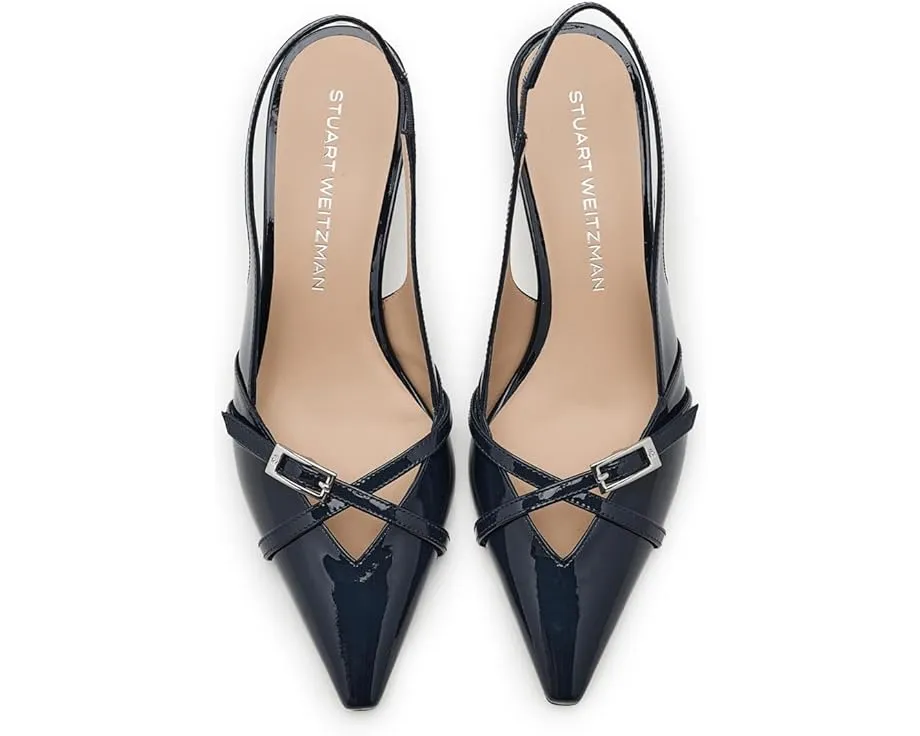 Туфли Stuart Weitzman Georgie Slingback 50 из лакированной кожи с острым носом