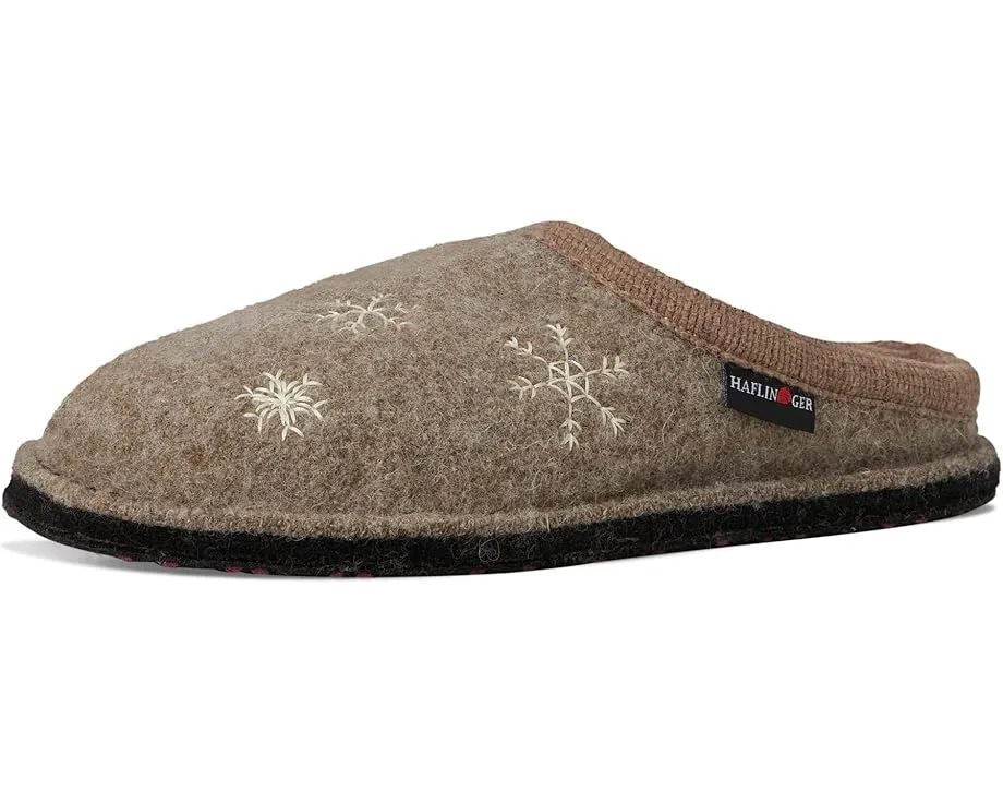 Тапочки Haflinger Snowman с вышивкой снежинок