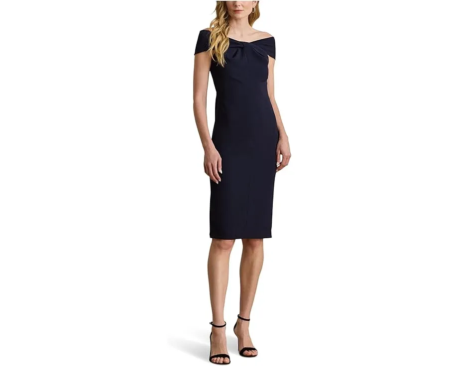 Lauren Ralph Lauren платье-футляр миди с запахом и плиссировкой