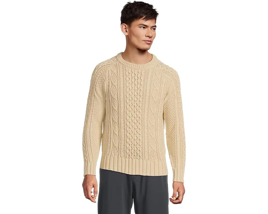 Хлопковый свитер Signature Cotton Fisherman с аутентичной вязкой и облегающим кроем