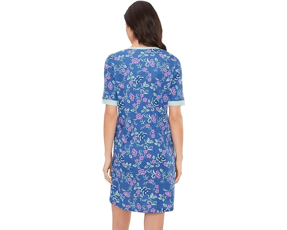 Ночная сорочка Karen Neuburger с рукавом до локтя и цветочным принтом