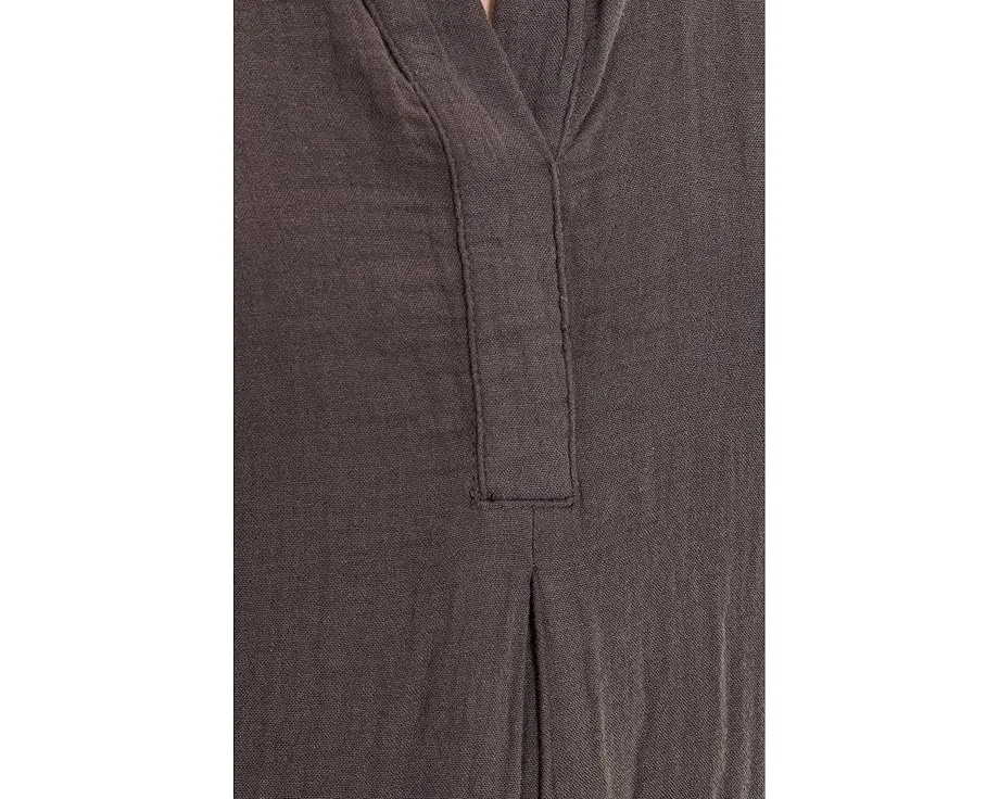 Gauze 1/2 Sleeve Swing Shirtdress
