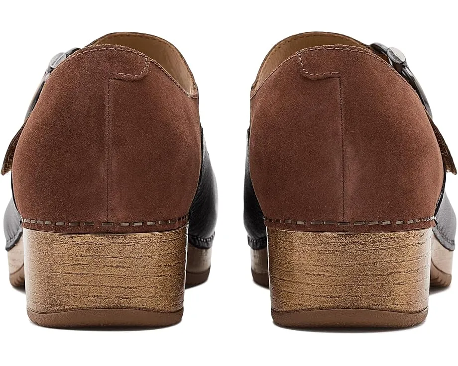 Dansko сабо Bonny Mary Jane из черной кожи с ремешком
