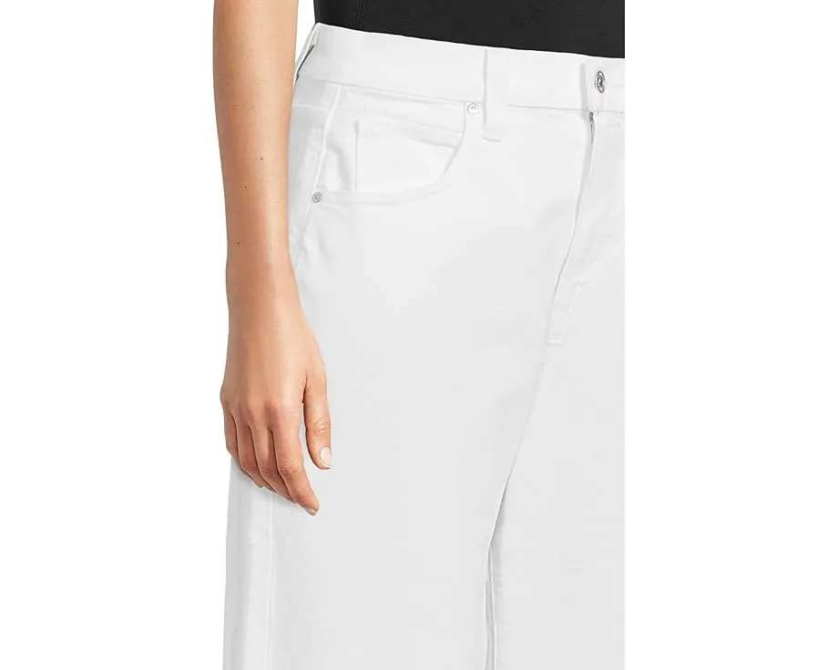 Джинсы-клеш Paige Cameron Ankle белого цвета с высокой посадкой и пятью карманами