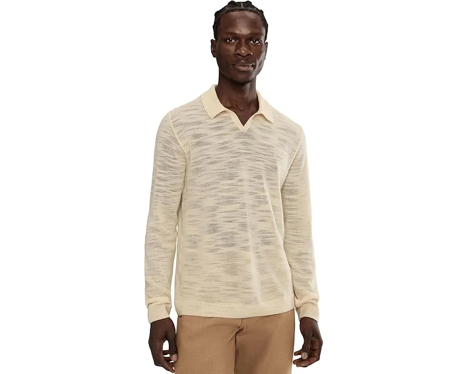 Полированная кожаная рубашка поло John Varvatos Luciano с длинными рукавами