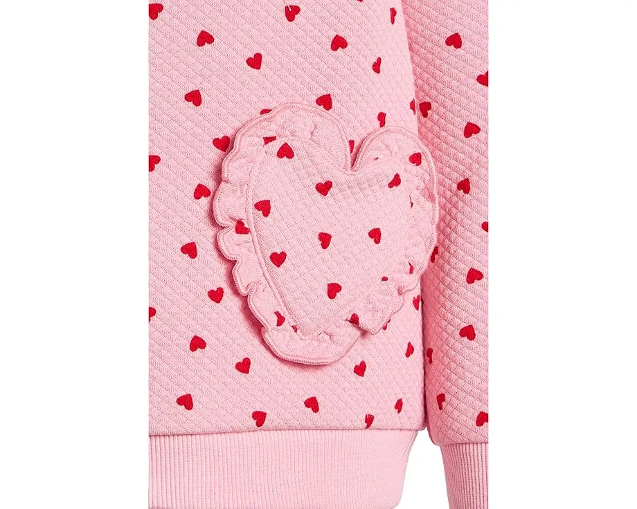 Детский свитшот Janie and Jack с рельефным узором в виде сердечек