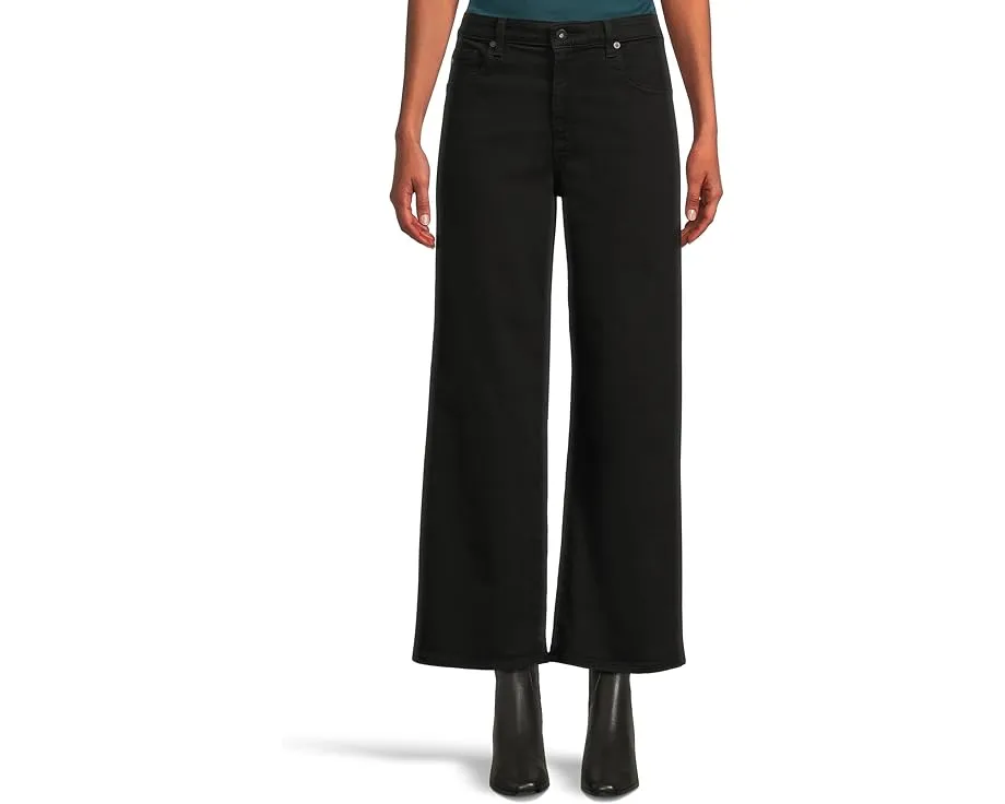 Джинсы AG Jeans Saige Mid Rise Wide Leg Crop укороченные широкие чёрные