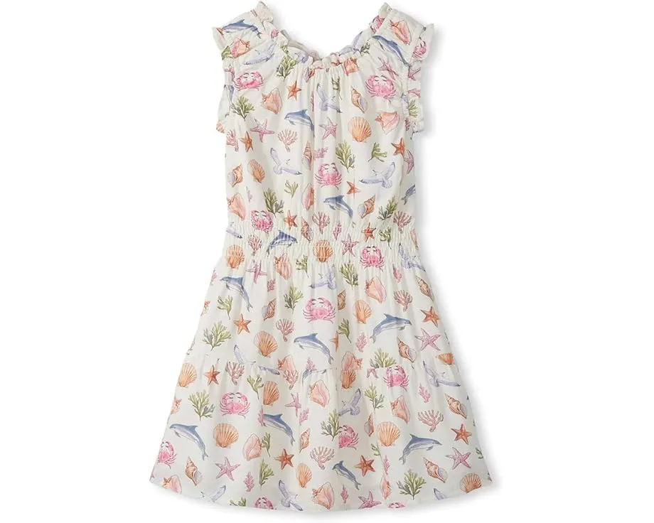 Платье Hatley Kids Vintage Sea Life с рюшами и расклешенной юбкой