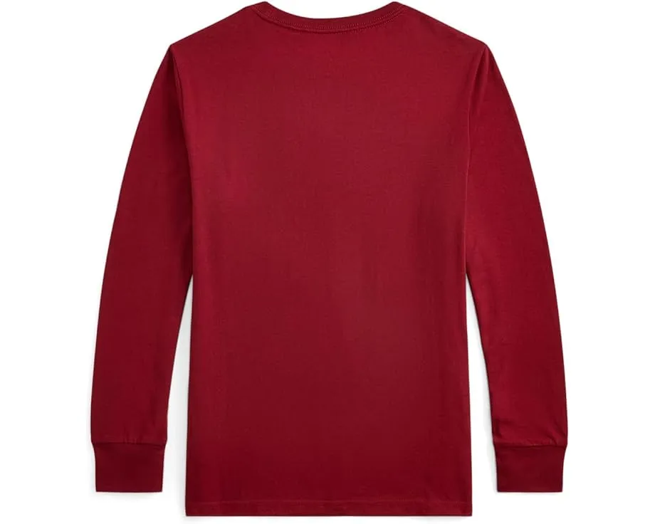 Хлопковая футболка Polo Bear с длинным рукавом Polo Ralph Lauren Kids для старших детей