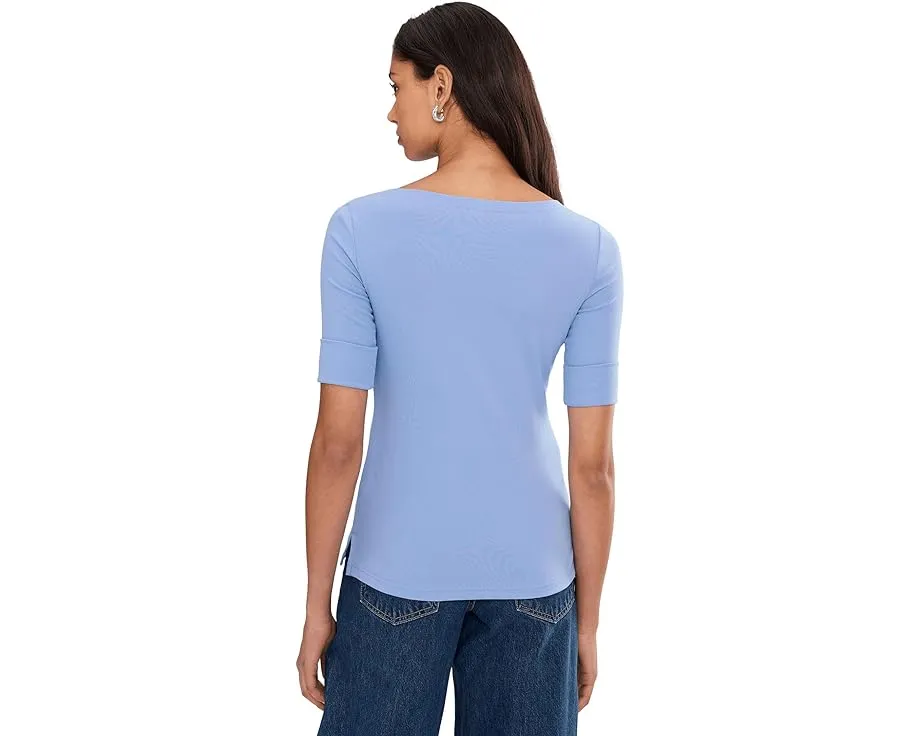 Футболка Lauren Ralph Lauren с лодочкой из стрейч-хлопка