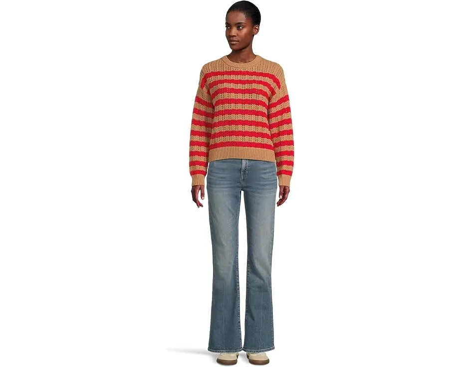 Свитер с полосатой вязкой из экологичного хлопкового микса