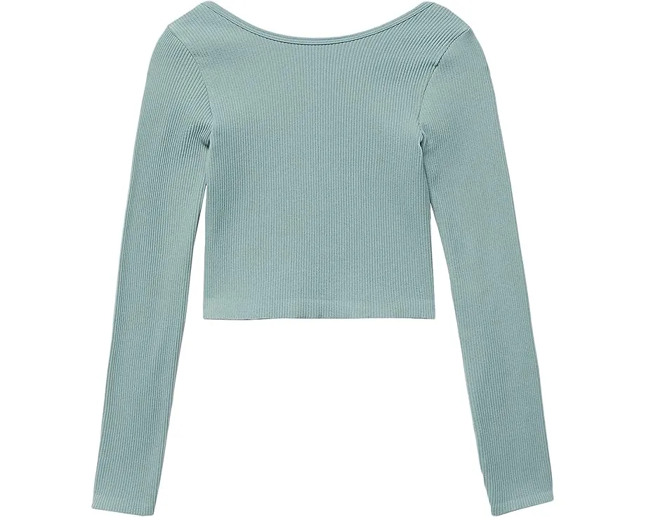 Футболка MANGO Lipat для подростков с длинным рукавом и заниженной линией талии