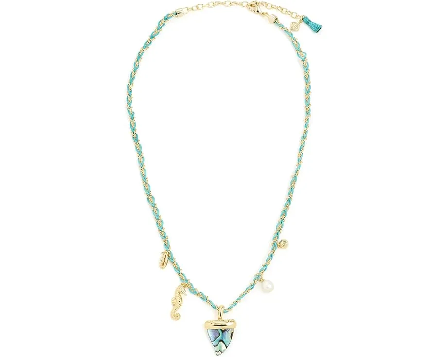 Кулон Kendra Scott Oleana с подвеской в виде морского конька на плетеном цепочке