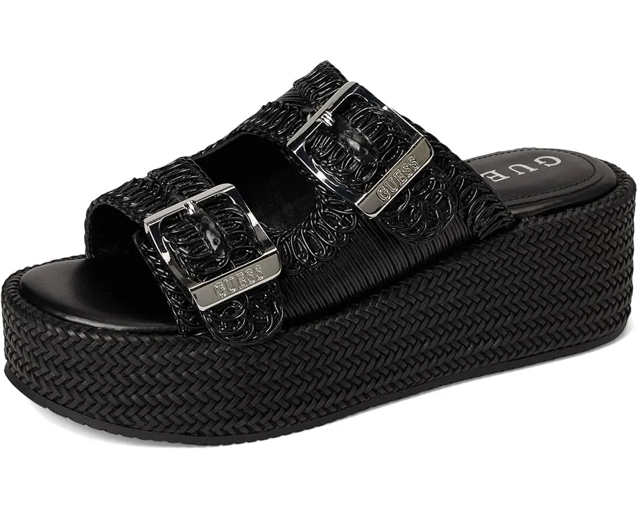 Сандалии GUESS Binks на платформе с плетеными деталями и крупной пряжкой