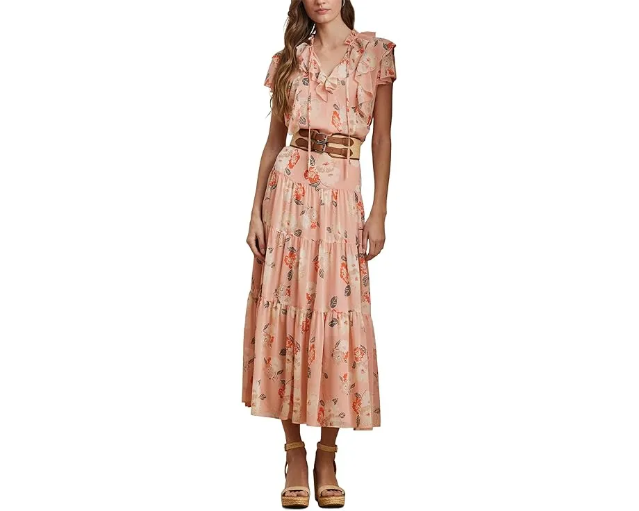 Юбка миди Lauren Ralph Lauren с цветочным принтом и ярусами