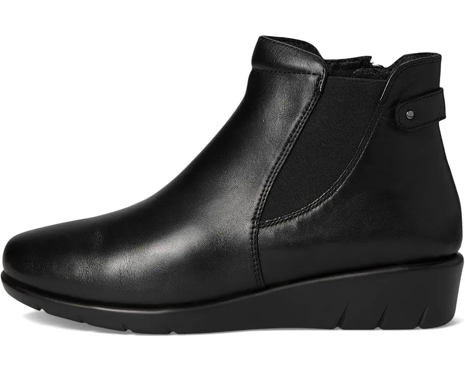 Ботильоны Apso на каблуке с эластичной вставкой и молнией из мягкой кожи