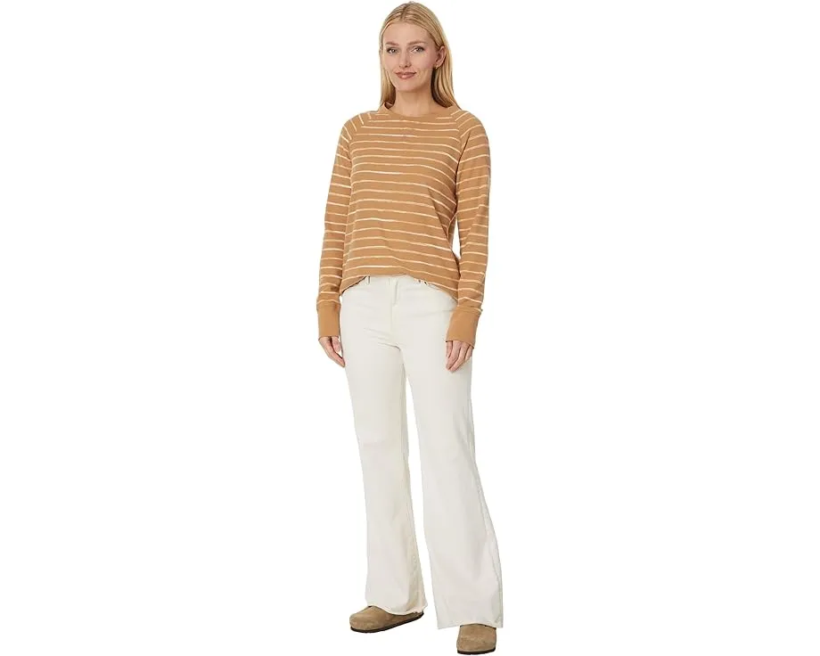 L.L.Bean Футболка Unshrinkable Mini-Waffle с длинным рукавом и полоской