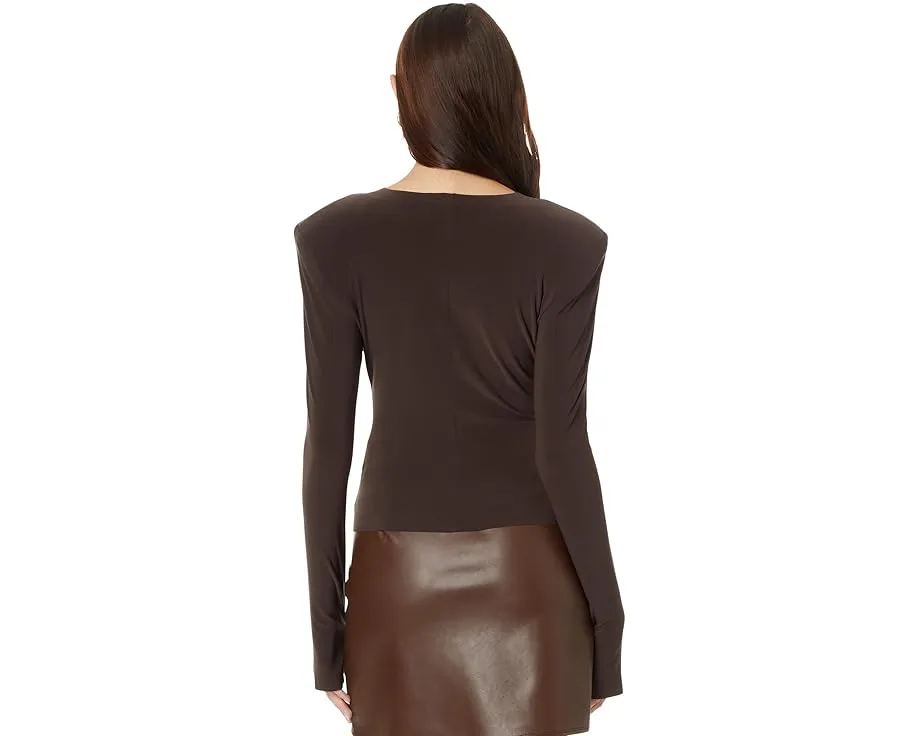 Norma Kamali топ с длинным рукавом и плечевыми подплечниками