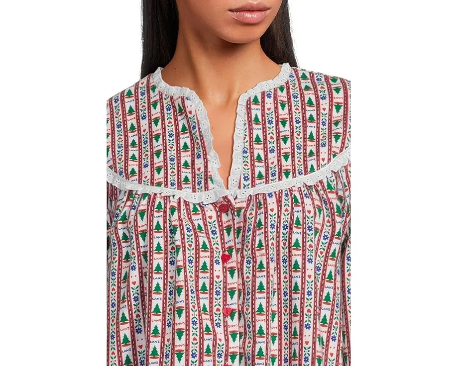 Ночная сорочка Lanz of Salzburg Classic 50 дюймов с открытым воротом и карманами