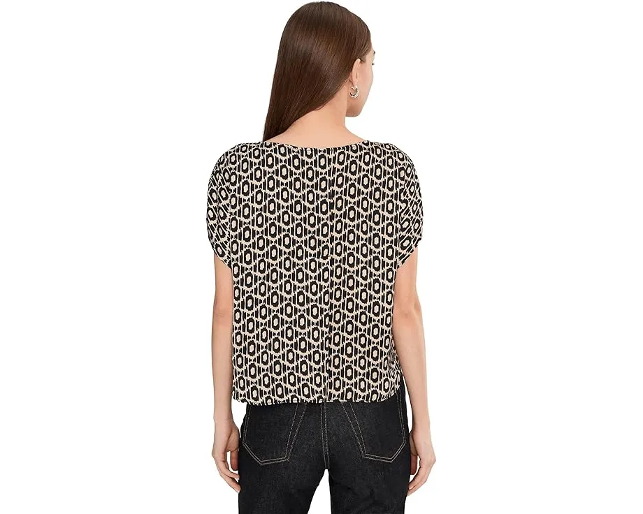 Футболка NIC+ZOE Lacy Diamonds с блестящей отделкой и запахом на спине