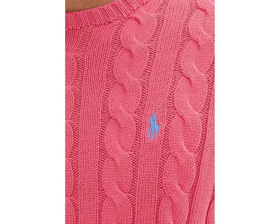 Свитер Polo Ralph Lauren с косой вязкой из хлопка и круглой горловиной