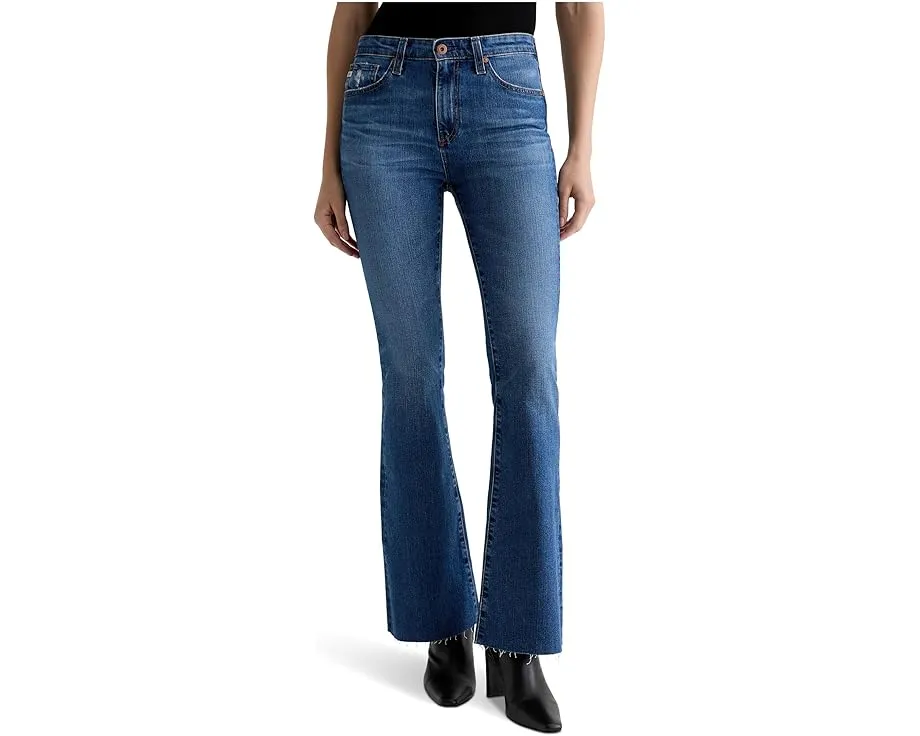 Джинсы AG Jeans Farrah Mid Rise Bootcut из хлопка с эластаном