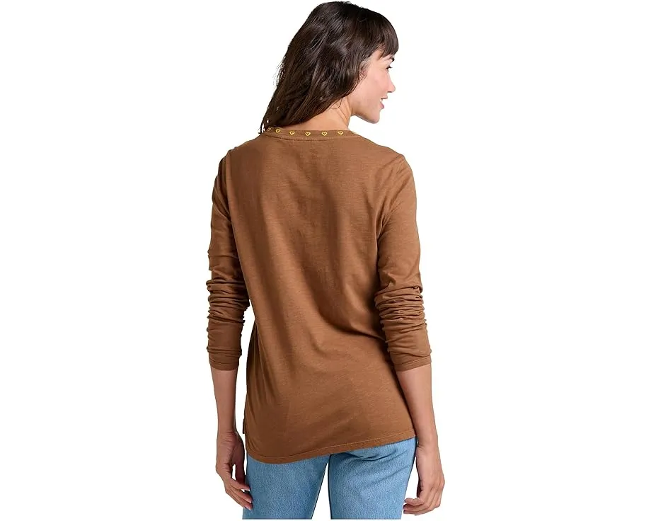 Свитшот Toad&Co Primo Long Sleeve Crew с вышивкой из органического хлопка