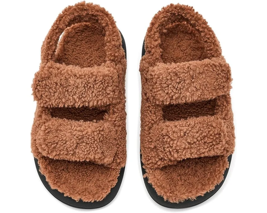 Сандалии Shearling с открытым носком и овчиной от MOON BOOT