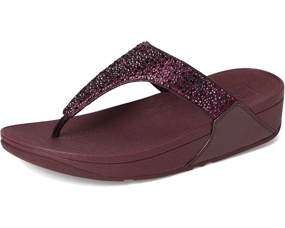 Сандалии FitFlop Lulu Crystal-Mix с микроволокном и клиновидным каблуком