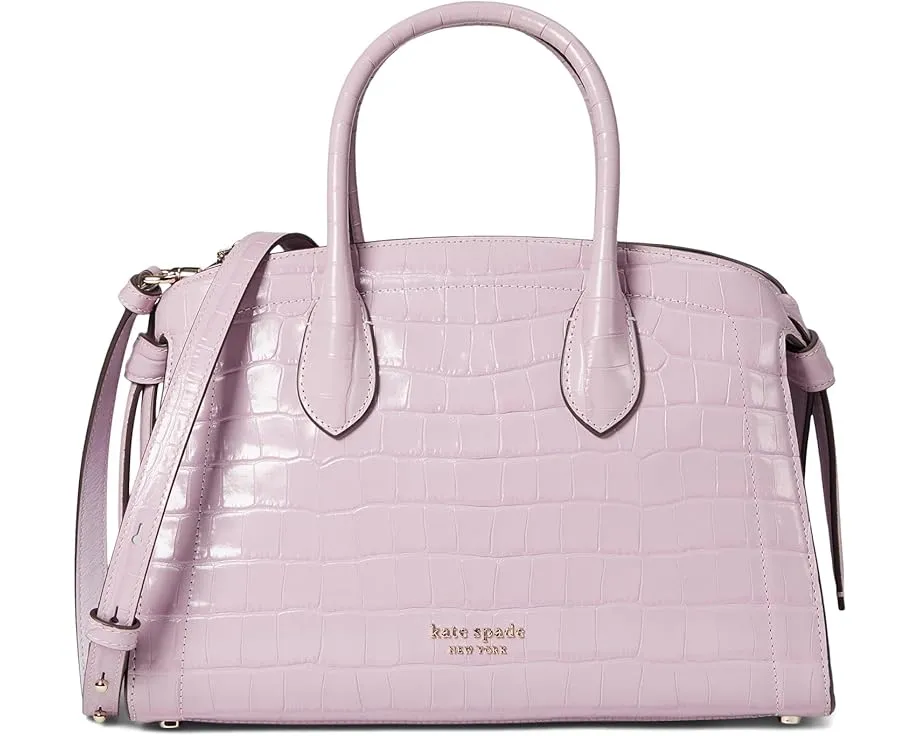 Knott Croc Embossed Leather Medium Zip Top Satchel