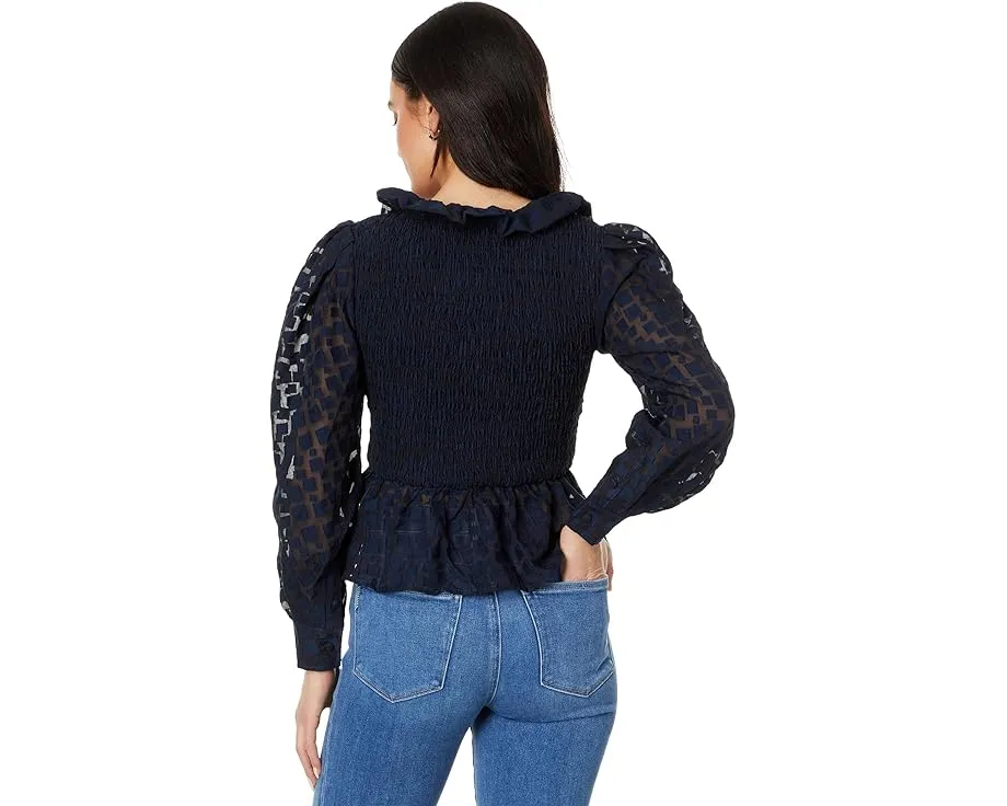 Блуза en saison Bowie с квадратным вырезом и пышными рукавами из органзы