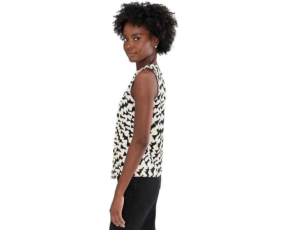 Топ NIC+ZOE Mod Mix Crepe с геометрическим принтом и V-образным вырезом
