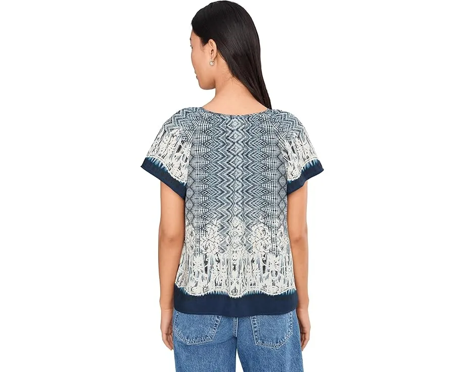 Топ Liverpool Los Angeles с коротким рукавом и завязкой спереди в этническом принте