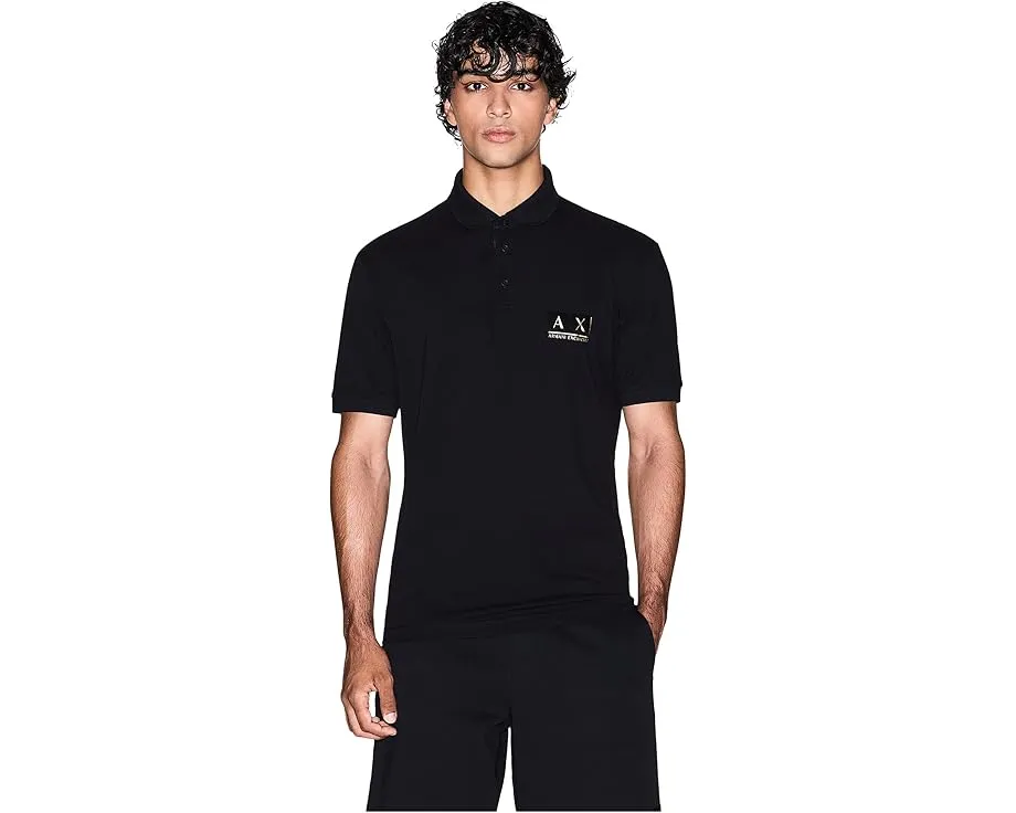 Хлопковое поло Armani Exchange с золотыми деталями