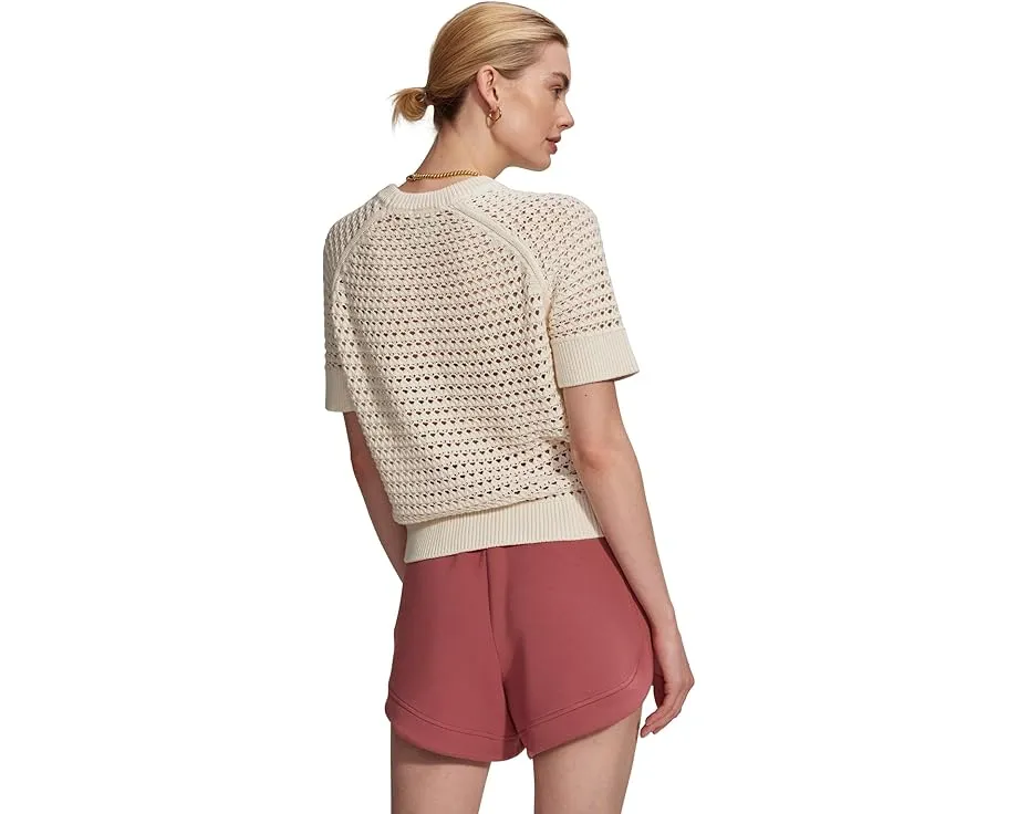 Вязаная кофта Alva Knit от Varley с круглым вырезом и короткими рукавами