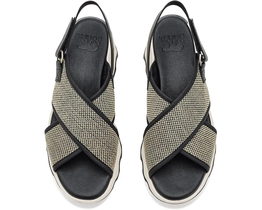 Сандалии SOREL Kinetic Aura Slingback Txt с текстильным верхом и квадратным каблуком