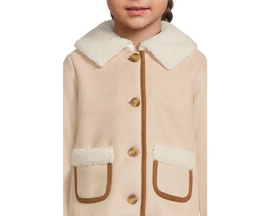 Детское пальто Janie and Jack из искусственного меха с контрастной отделкой