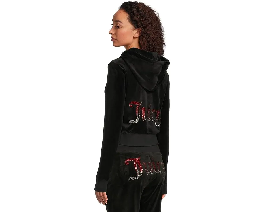 Толстовка Juicy Couture Ombre Hotfix Classic с капюшоном и стразовым логотипом