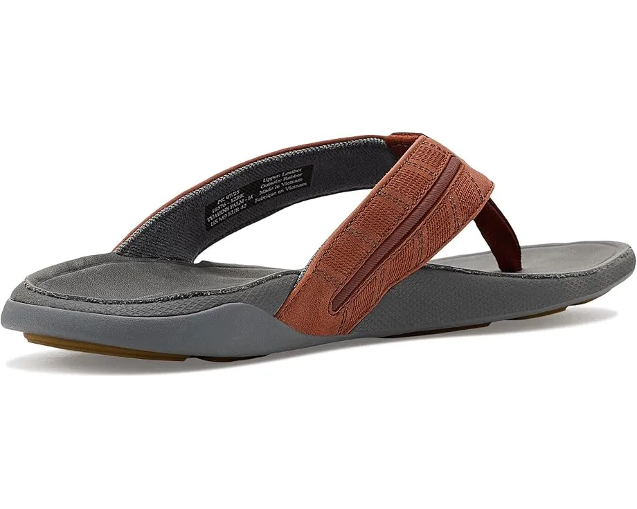 OluKai сандалии Tuahine Palm с водонепроницаемой кожей и вышивкой