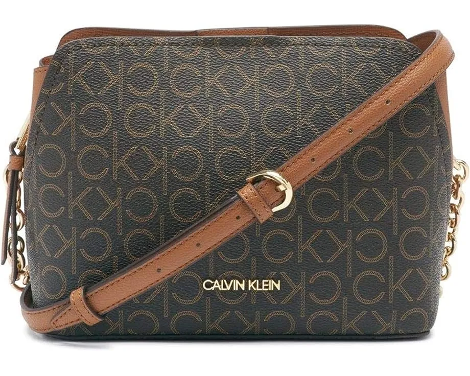 Кроссбоди Hailey Signature с тройным отделением и цепочкой от Calvin Klein