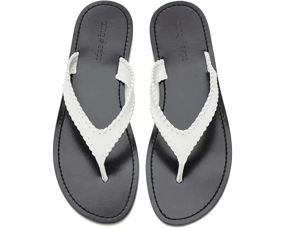 Jessica Leather Sandals от Cinq à Sept кожаные сандалии на плоском ходу