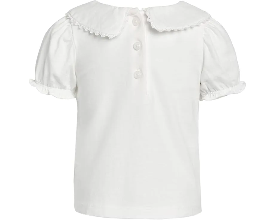 Верх Janie and Jack с пышными рукавами и отделкой вязаным крючком краем