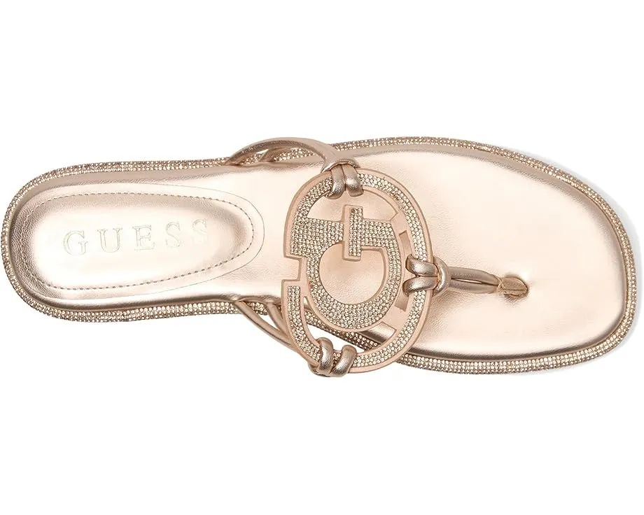 Сандалии GUESS Saima без застежки с логотипом G и стразами