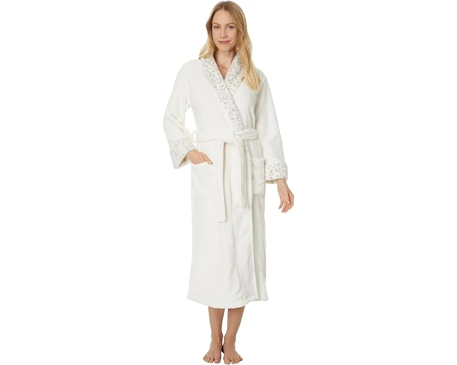 N by Natori Plush Lynx халат с поясом и принтом