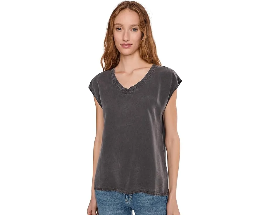 Удлиненный топ-майка с V-образным вырезом и коротким рукавом Mod-o-doc