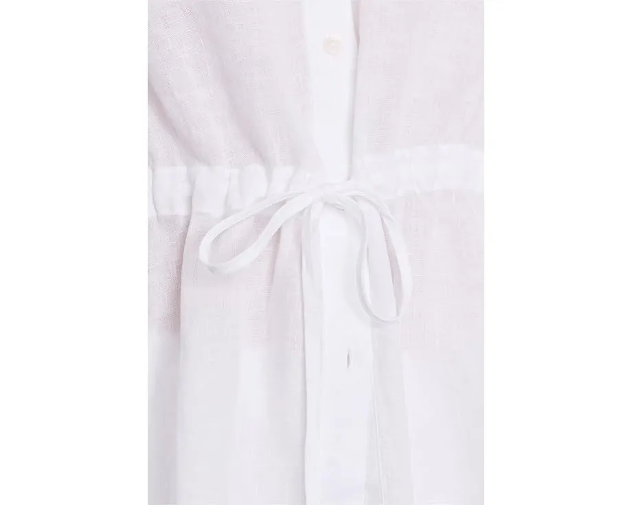 Organic Handkerchief Linen Long Shirt With Drawstrng