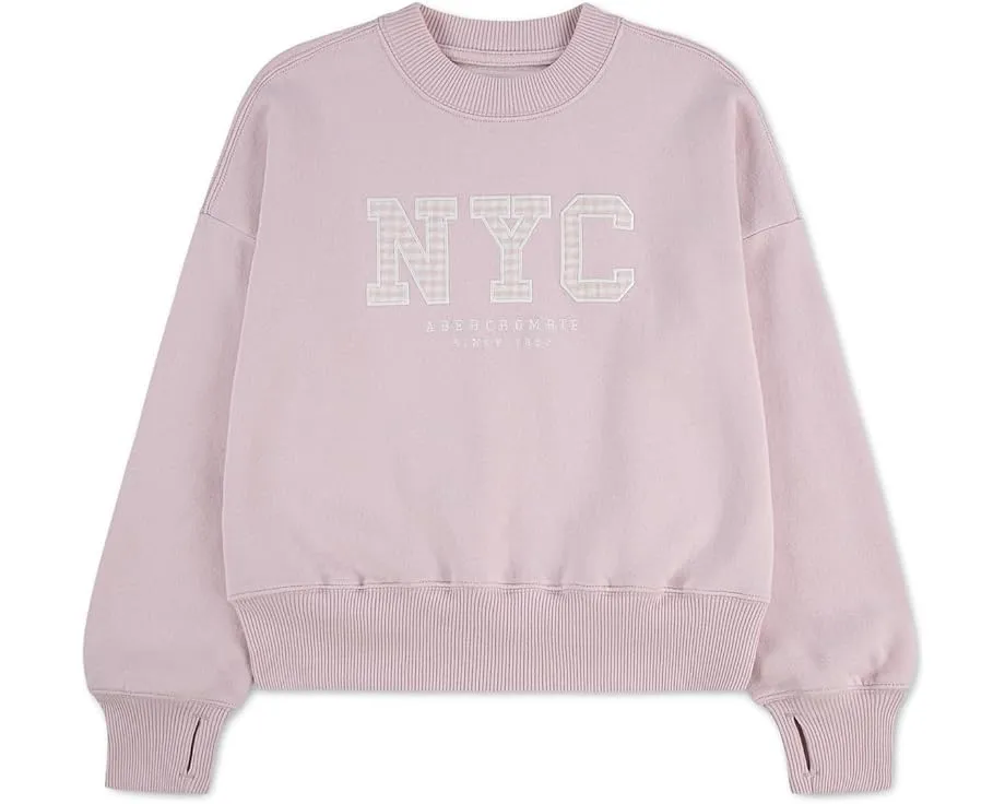 Свитшот в клетку с принтом NYC для детей